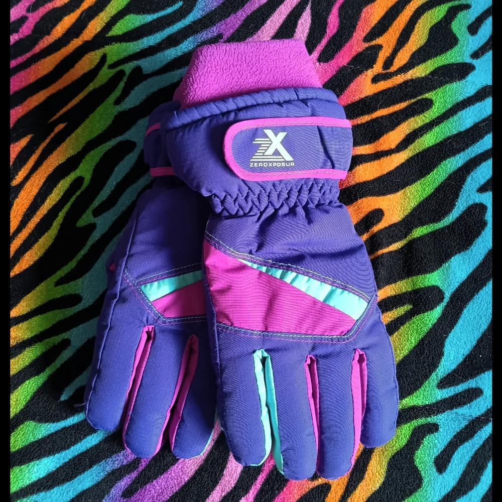 💜*4/$15* Girls ZeroXposur Winter Gloves Mittens Pink Purple M/L